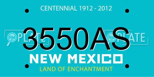 3550AS New Mexico License Plate