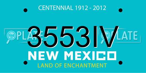 3553IV New Mexico License Plate