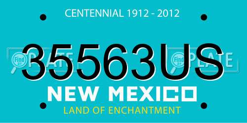 35563US New Mexico License Plate