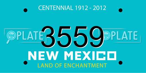 3559 New Mexico License Plate