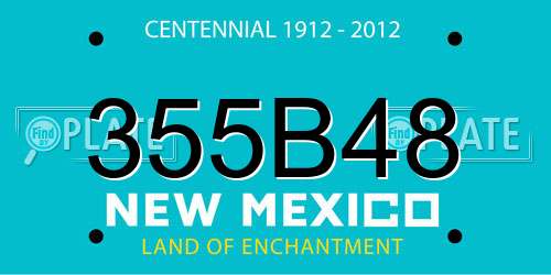 355B48 New Mexico License Plate