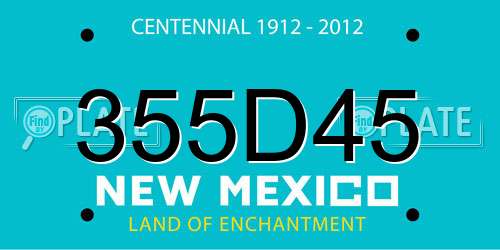 355D45 New Mexico License Plate