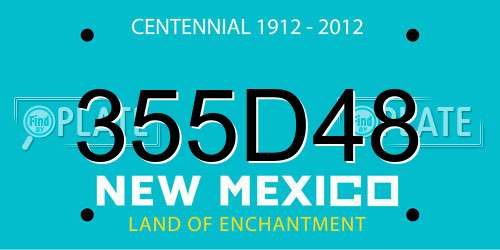 355D48 New Mexico License Plate