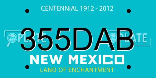 355DAB New Mexico License Plate