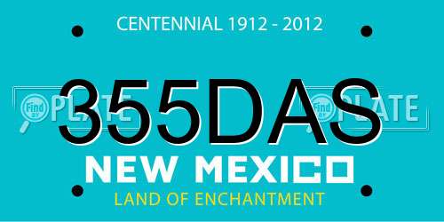 355DAS New Mexico License Plate