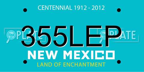 355LEP New Mexico License Plate
