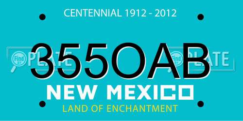 355OAB New Mexico License Plate