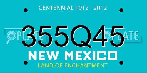 355Q45 New Mexico License Plate