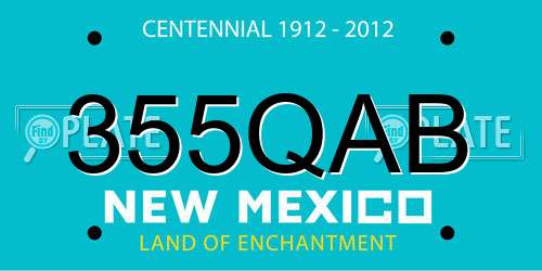 355QAB New Mexico License Plate