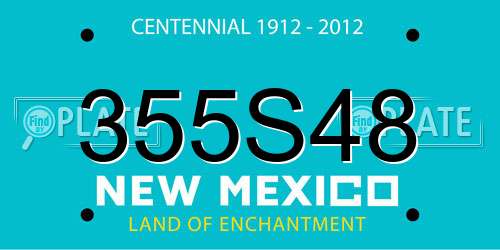 355S48 New Mexico License Plate