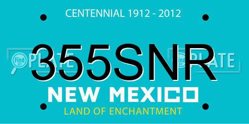 355SNR New Mexico License Plate