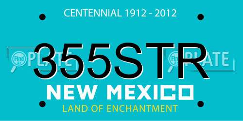355STR New Mexico License Plate