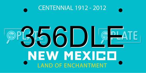 356DLE New Mexico License Plate
