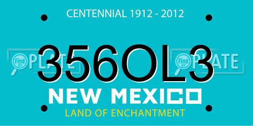 356OL3 New Mexico License Plate