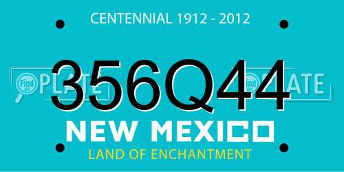 356Q44 New Mexico License Plate