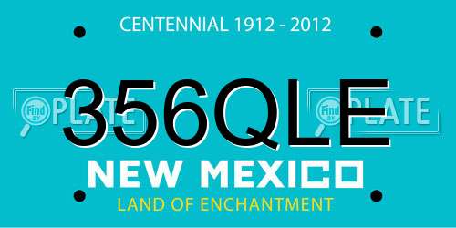 356QLE New Mexico License Plate