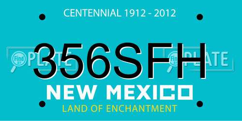 356SFH New Mexico License Plate