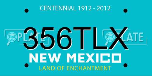 356TLX New Mexico License Plate