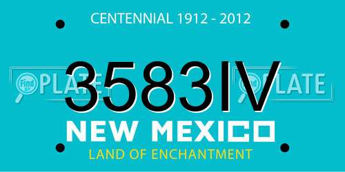 3583IV New Mexico License Plate