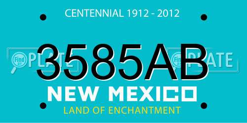 3585AB New Mexico License Plate