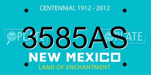 3585AS New Mexico License Plate