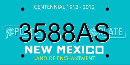 3588AS New Mexico License Plate