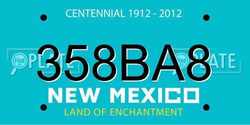 358BA8 New Mexico License Plate