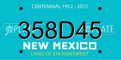 358D45 New Mexico License Plate