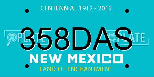 358DAS New Mexico License Plate