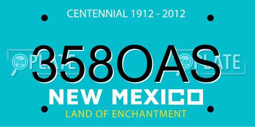 358OAS New Mexico License Plate