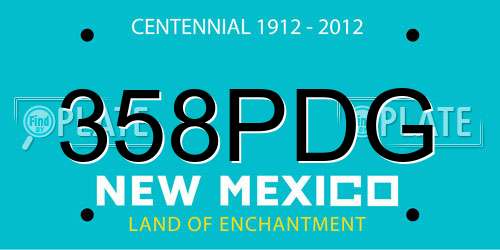 358PDG New Mexico License Plate