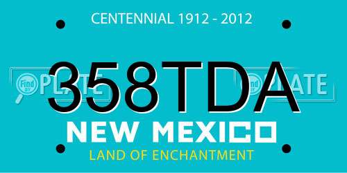 358TDA New Mexico License Plate