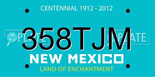 358TJM New Mexico License Plate