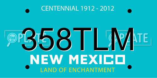 358TLM New Mexico License Plate