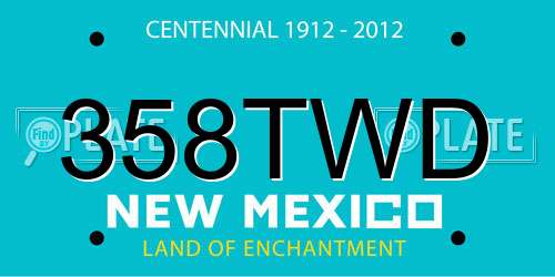 358TWD New Mexico License Plate