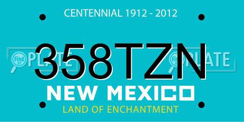 358TZN New Mexico License Plate