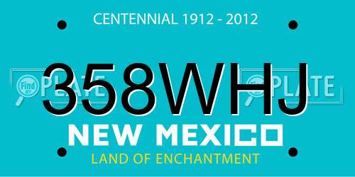 358WHJ New Mexico License Plate