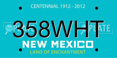 358WHT New Mexico License Plate