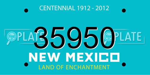35950 New Mexico License Plate