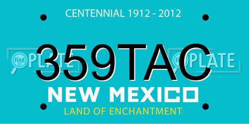 359TAC New Mexico License Plate
