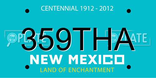 359THA New Mexico License Plate