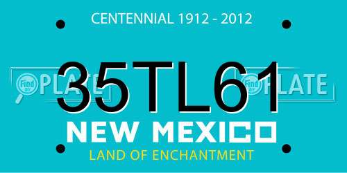 35TL61 New Mexico License Plate