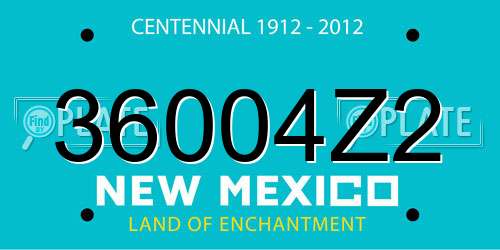 36004Z2 New Mexico License Plate