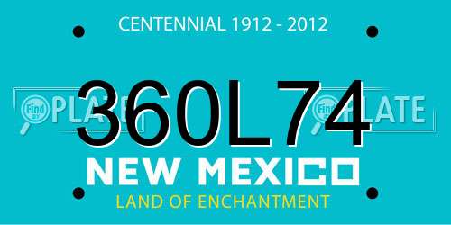 360L74 New Mexico License Plate