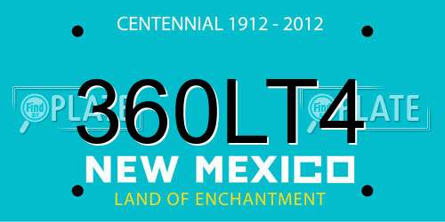 360LT4 New Mexico License Plate