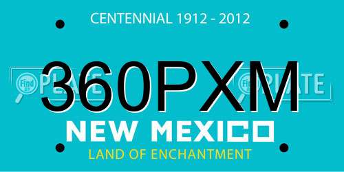 360PXM New Mexico License Plate