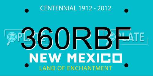 360RBF New Mexico License Plate