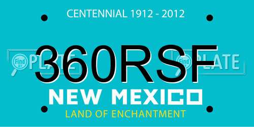 360RSF New Mexico License Plate