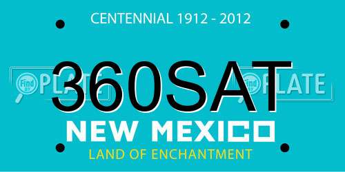 360SAT New Mexico License Plate
