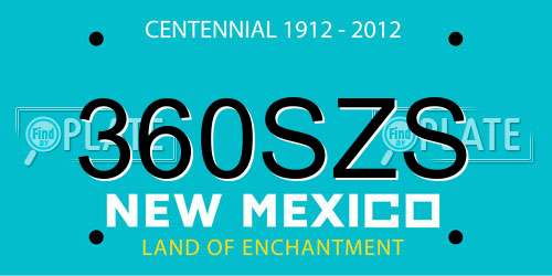 360SZS New Mexico License Plate